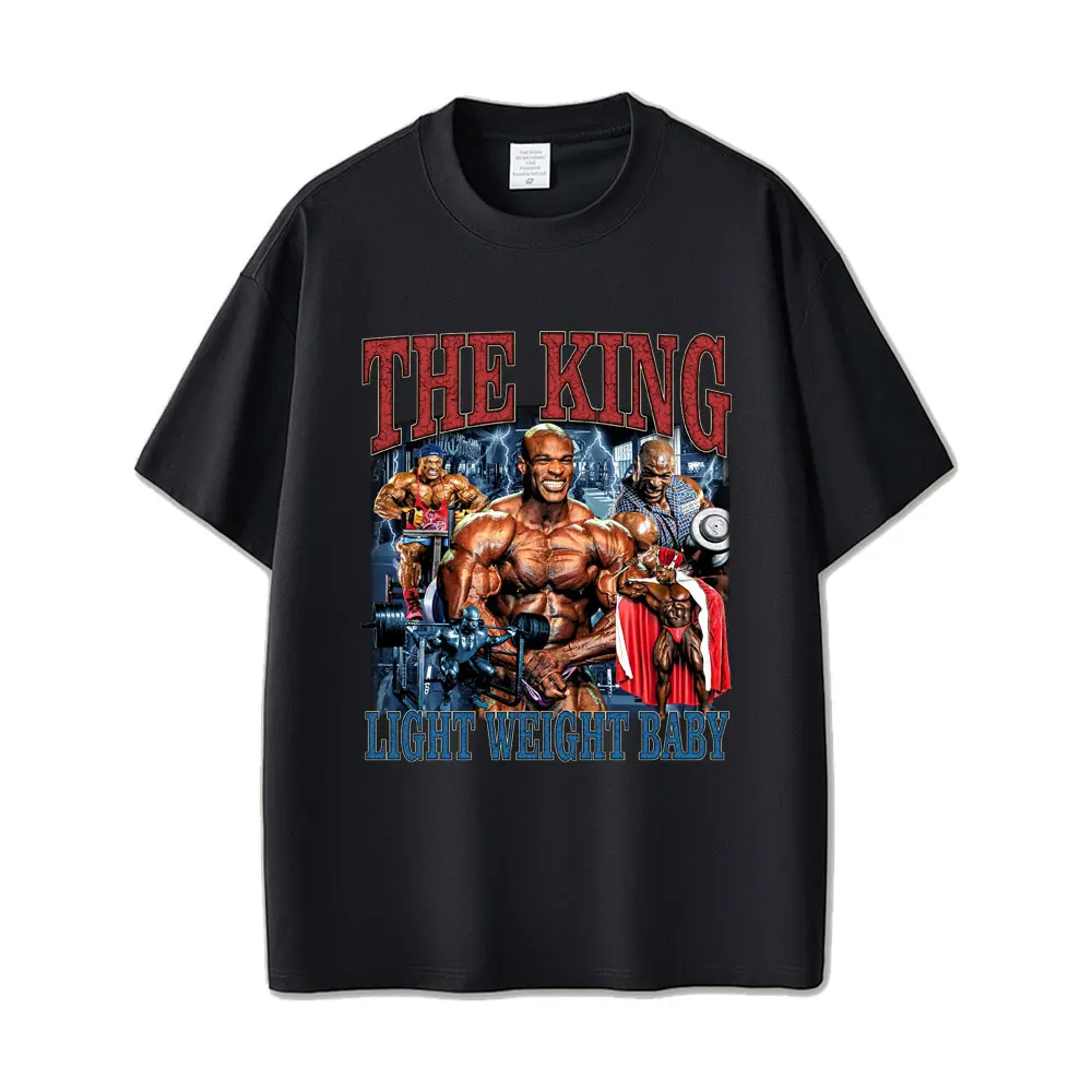 

The King Light Weight Baby Ronny Coleman Pump Cover Print T-shirt Men Funny Fitness Gym T Shirts Bodybuilding Oversized T Shirt