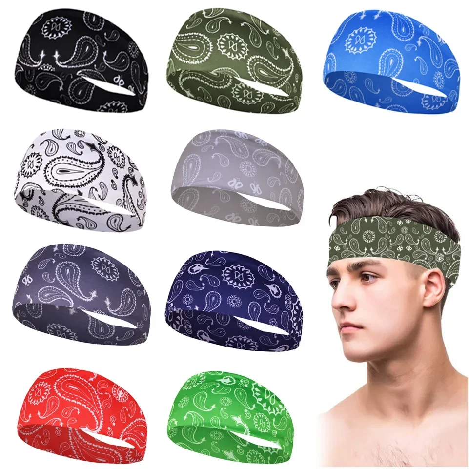 Sports Headband Men Women Elastic Sports Sweatband Candy Colors Breathable Fitness Gym Running Tennis Headwrap Yoga Hair Bands