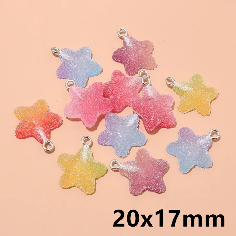 10pcs Random Mix Resin Candy Bear Star Charms for DIY Jewellery Making