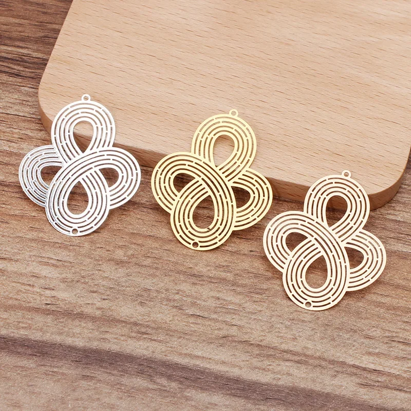 BoYuTe (10 Pieces/Lot) 39*32MM Metal Brass Knot Shaped Pendant Sheet Diy Jewelry Accessories