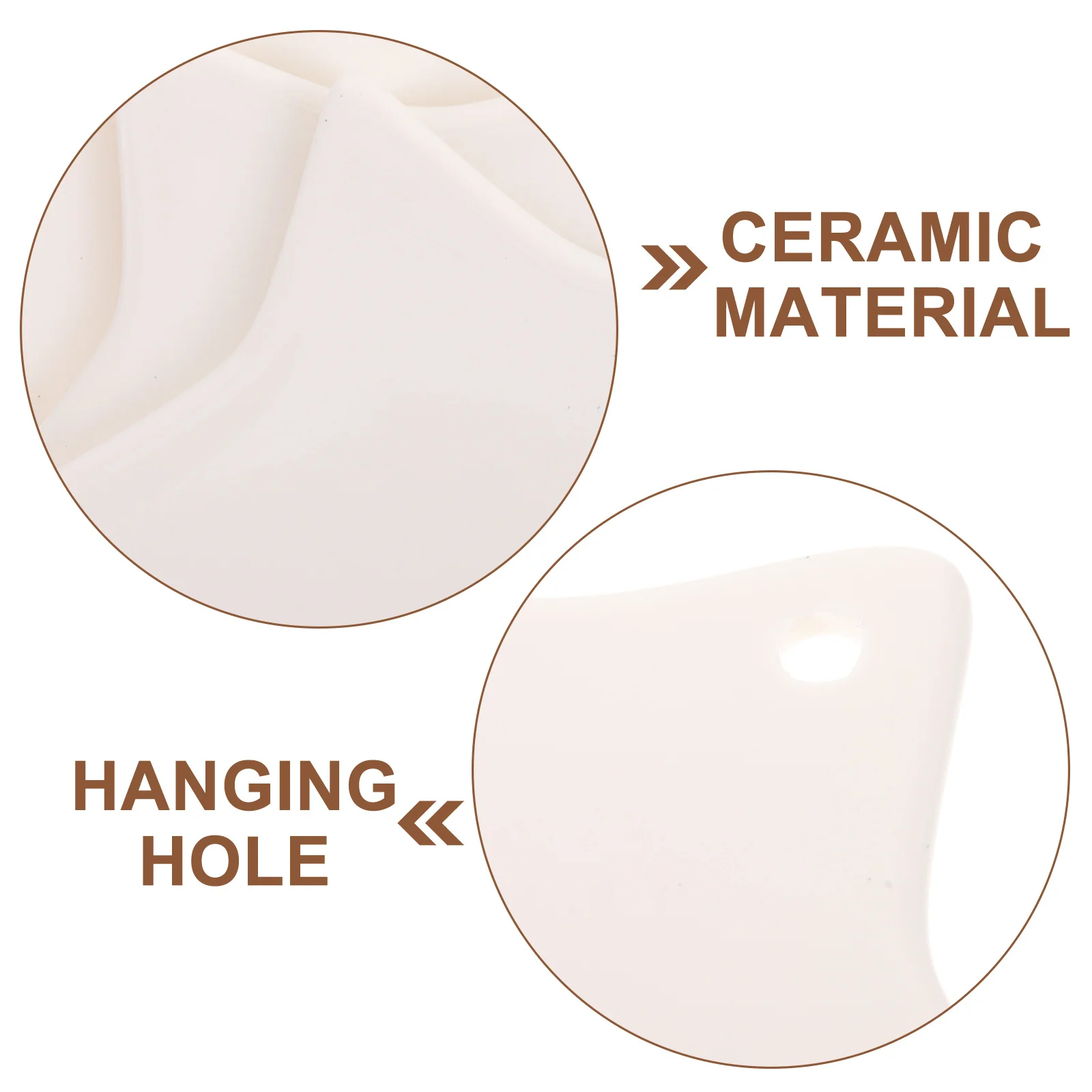 

3Pcs Ceramic Pendants Blank DIY Crafts for Painting Drawing Home Office Decor Hanging Tags Festive Hanging Pendant