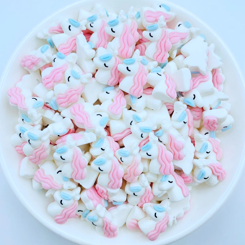 20Pcs New Cute Mini Cartoon Pink Unicorn Flat Back Resin Cabochons Scrapbooking DIY Jewelry Craft Decoration Accessories A63