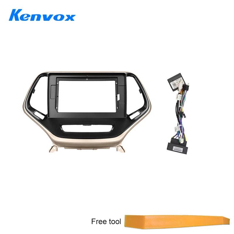 Car Radio Fascia Installation Panel For Jeep Cherokee 5 KL 2014 2018 Android  2 Din Stereo Mounting Bezel Faceplate Frame Kit