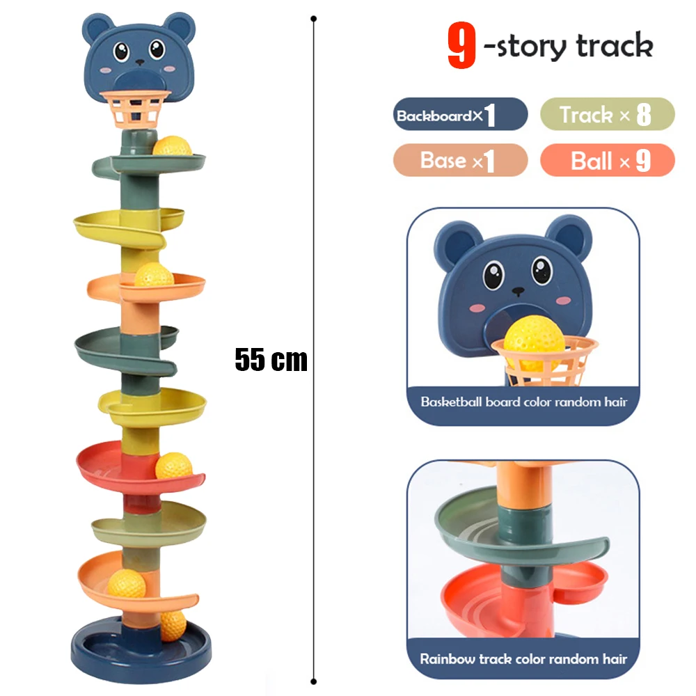 Juguetes para bebés, torre de pila de bola rodante, juguete educativo para edades tempranas para bebés, pista giratoria, regalo educativo para bebés, juguete apilable para niños