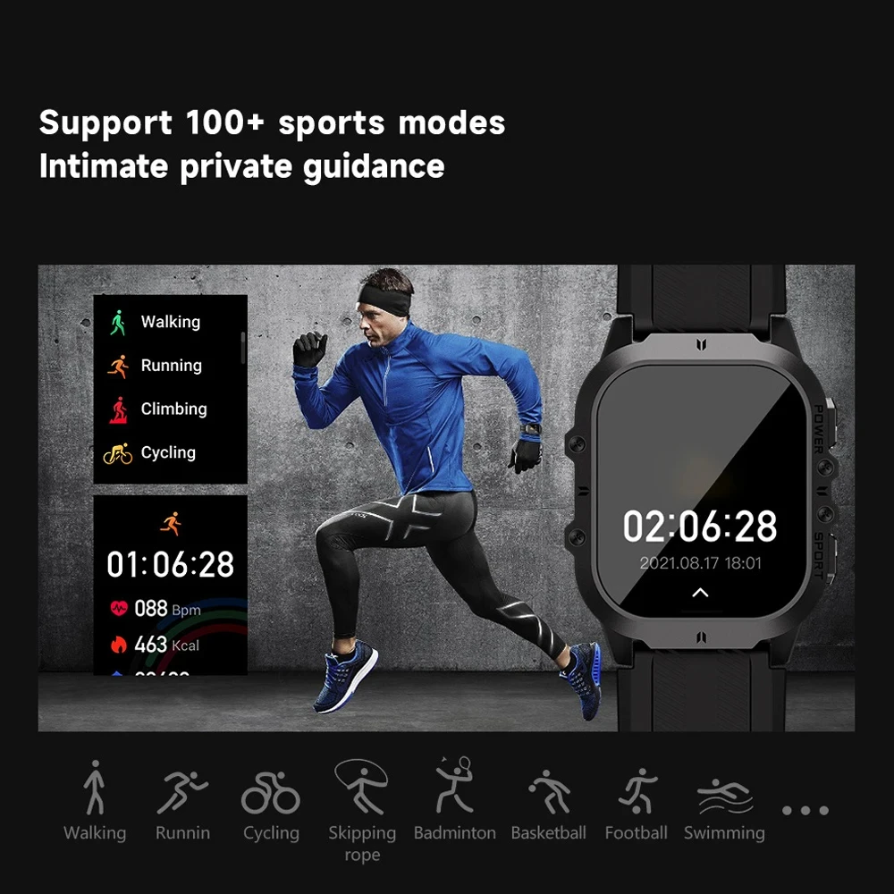 696 Outdoor Sports AMOLED Men Blue Tooth Call Smart Watch Heart Rate 1ATM Waterproof Bracelet Music Voice Assistant Smartwatch