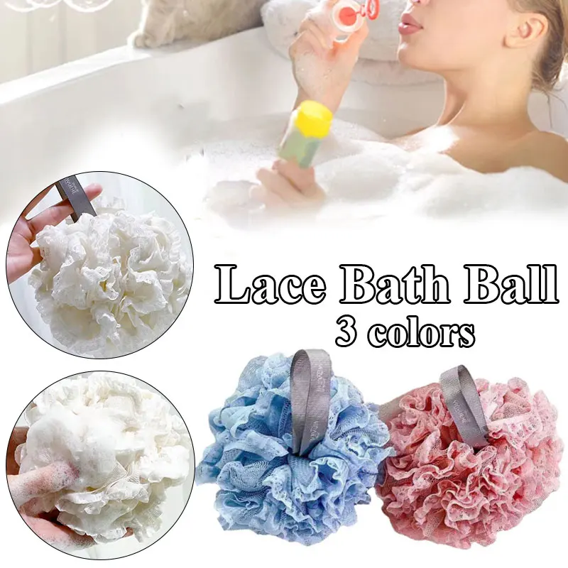 Soft Shower Mesh Foaming Sponge Exfoliating Scrubber Blue Bath Bubble Ball Body Skin Cleaner Cleaning Tool Bathroom Accessories