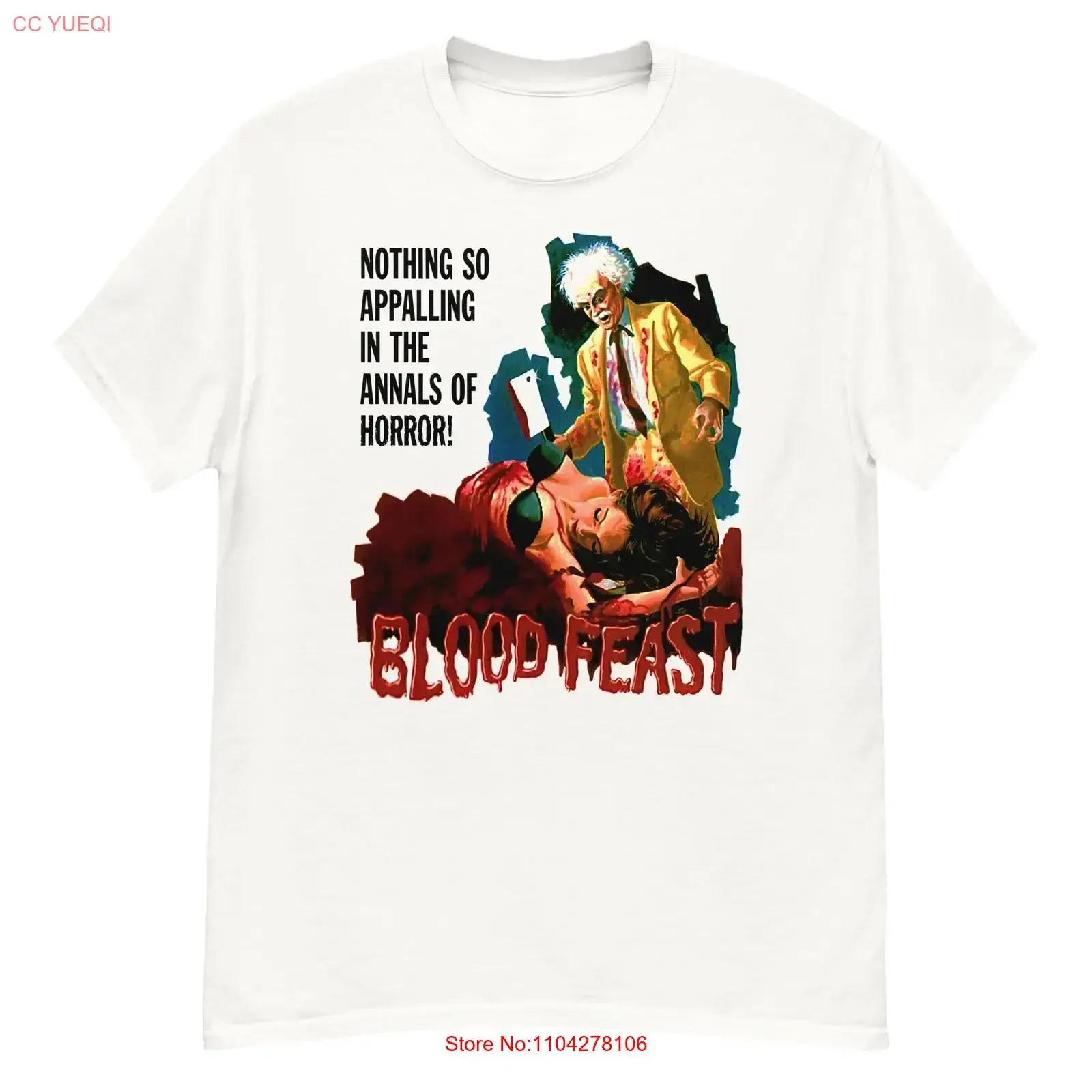 Blood Feast cult horror film fan art t shirt vintage Washed fashion designer clothes Unisex Stretched Stylish streetwear Soft