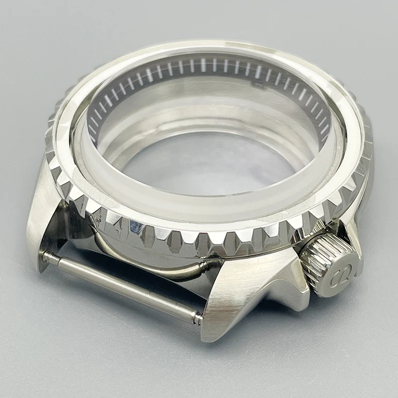42mm NH35 Case SKX007 Watch Case Dome Double Sapphire Glass Ceramic Insert for NH36 4R 6R 7S Movement 28.5mm Dial Repair Parts
