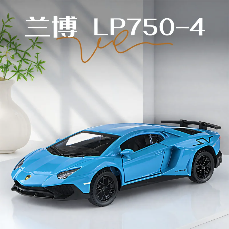 1:32 Divo aleación Lambor LP750 modelo de juguete Diecast puerta de coche Openend con luz de sonido tirar hacia atrás coches deportivos en miniatura recoger regalo de niño