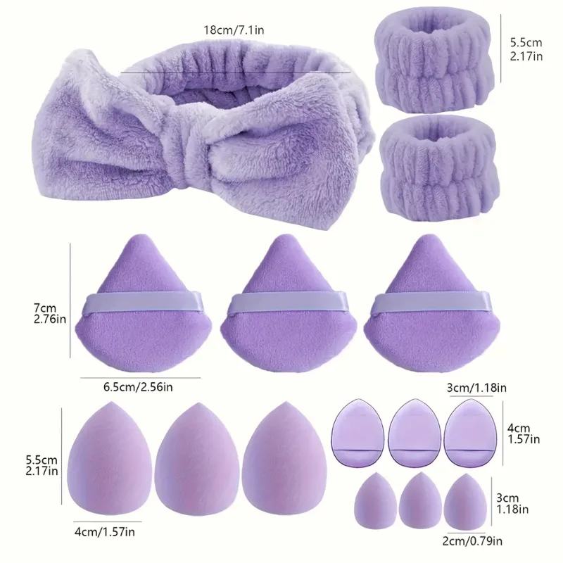 15 sztuk kosmetyczne Puff gąbka do makijażu Blender Beauty Egg podkład gąbki Puff Wash opaska do twarzy opaska na nadgarstek akcesoria do makijazu