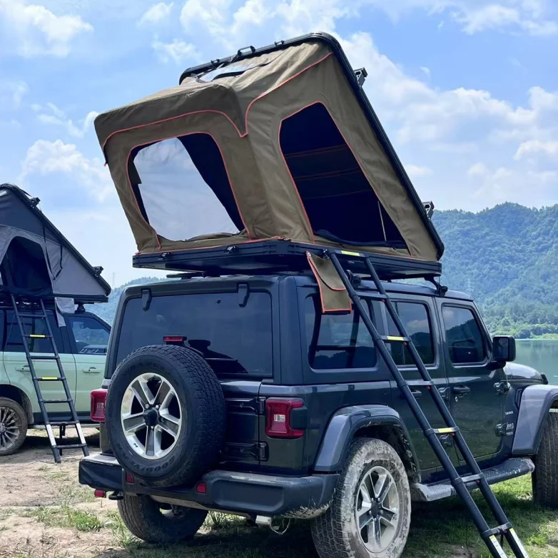 

2-3 Person 4x4 Wrangler Aluminum Triangle Hard Shell Roof Top Tent Car Roof Tents for Vehicles