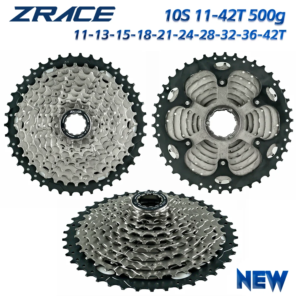 ZRACE Bicycle Cassette 10 Speed MTB Bike Freewheel 11-42T / 11-46T / 11-50T Aluminum Alloy Bracket, Free a Adapter