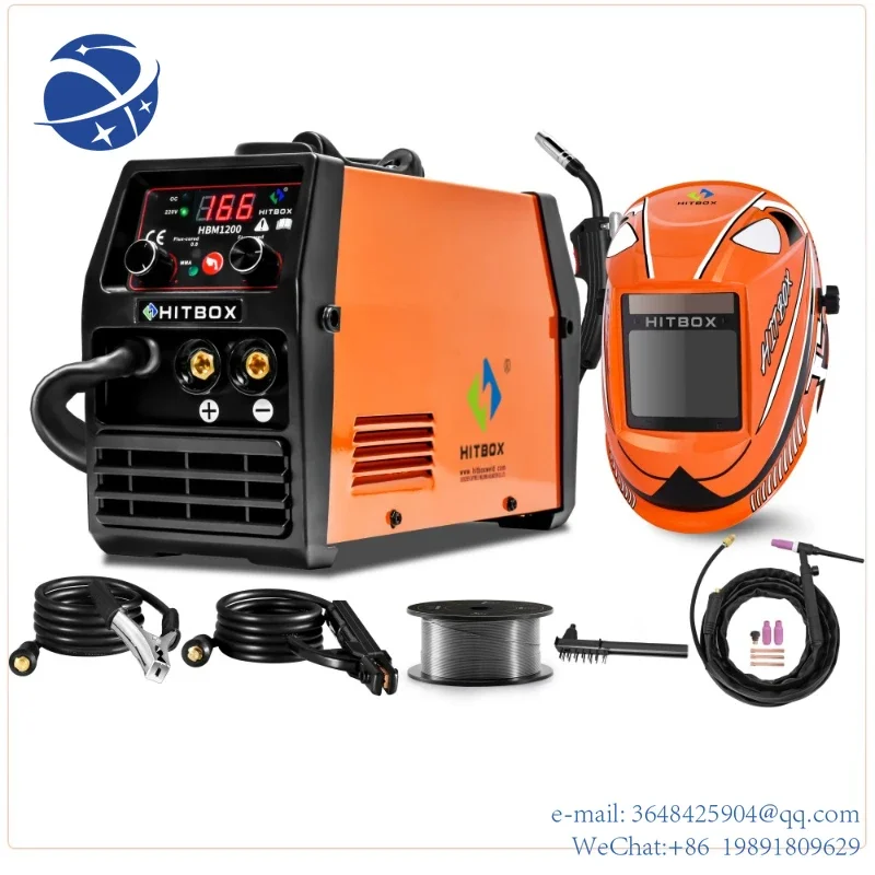 YYHC Welder Semi-Automatic 110V 220V Inverter Tig Argon Arc Gas-Less Mig Welder 3 in 1 Synergy HBM1200 Welding Machine