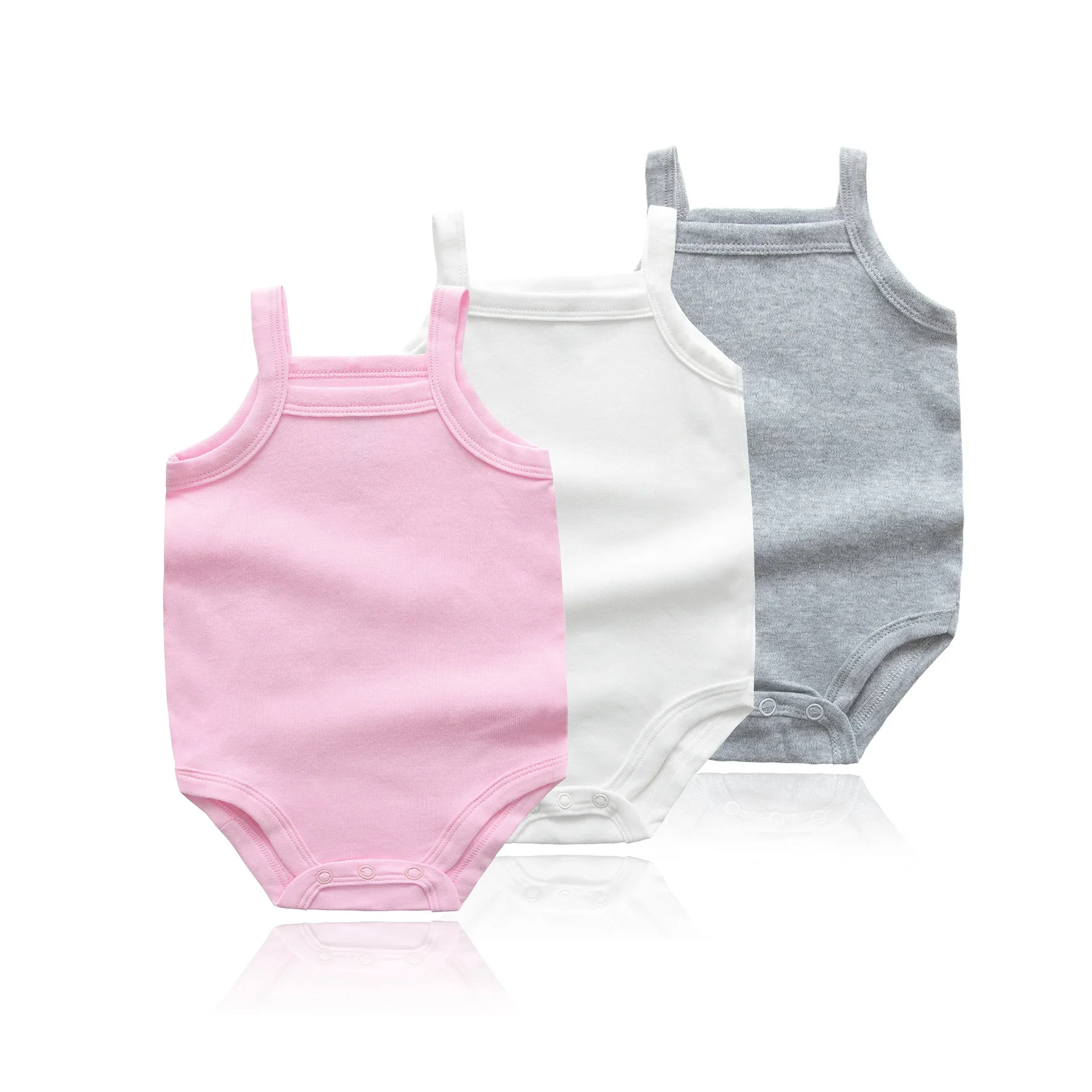 

3PCS/Lot Newborn Baby Girls Clothes Boy Rompers Vest Jumpsuit Bodysuits 0-48M Summer Pure Cotton Solid Color Soft Roupas de Bebe