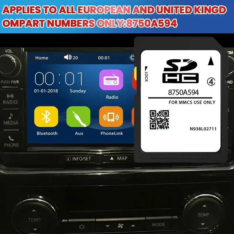 2024/2025 For Mitsubishi Navigation SD Card Outlander PHEV W-15 W-17 8750A594 GPS SD Card Maps