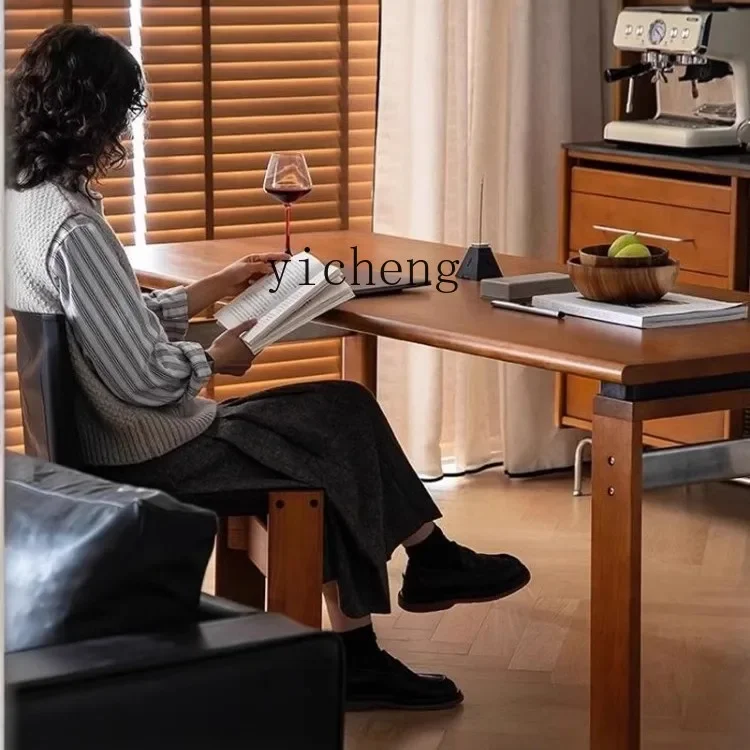 Dining Table Nordic Solid Wood Thickened Dining Table Antique Household Dining Table Small Apartment Workbench Large BoardD18