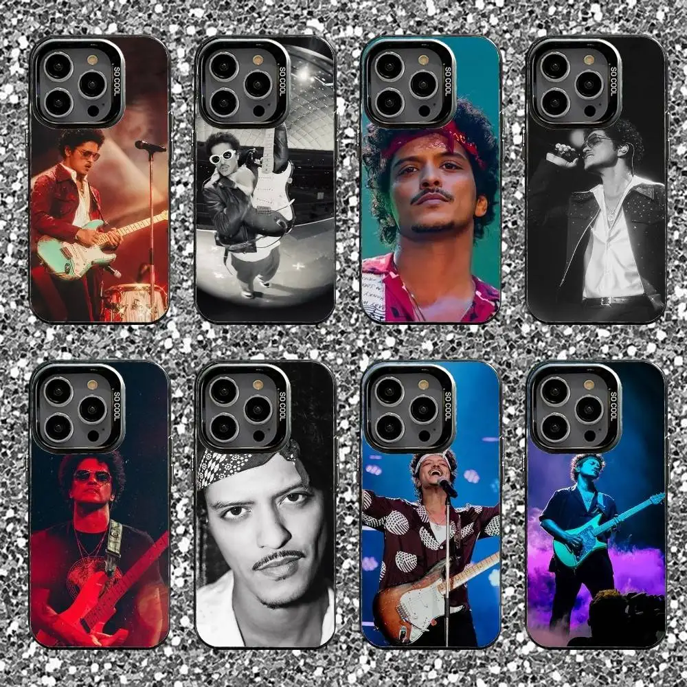

Bruno Mars Phone Case For iPhone 16,15,14,13,12,11,Pro,XS,Max,Plus,Mini,SE Black Candy Matte Shockproof Cover