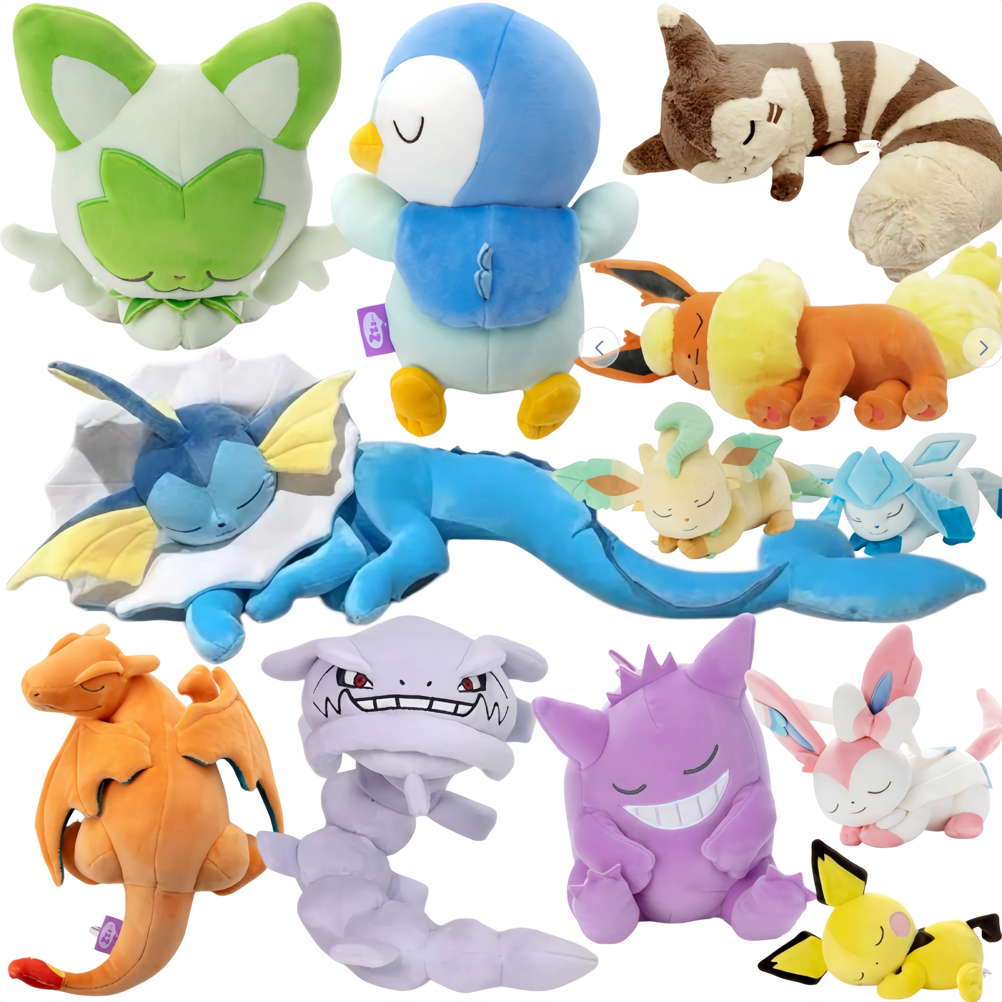 eevee-evoli-sleep-plush-pokemon-flareon-vaporeon-glaceon-leafeon-sylveon-peluche-charizard-pichu-piplup-furret-steelix-plushies