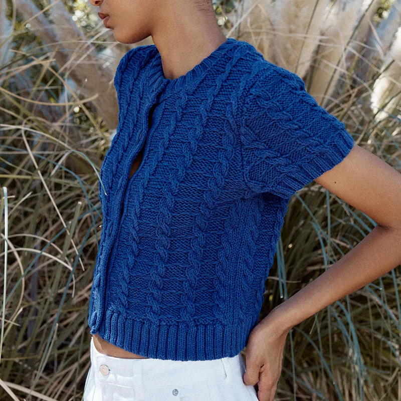 봄 신상 여성 라운드 넥 니트 자켓 2025 스트리트 슬림 핏 오픈 가디건 컬러