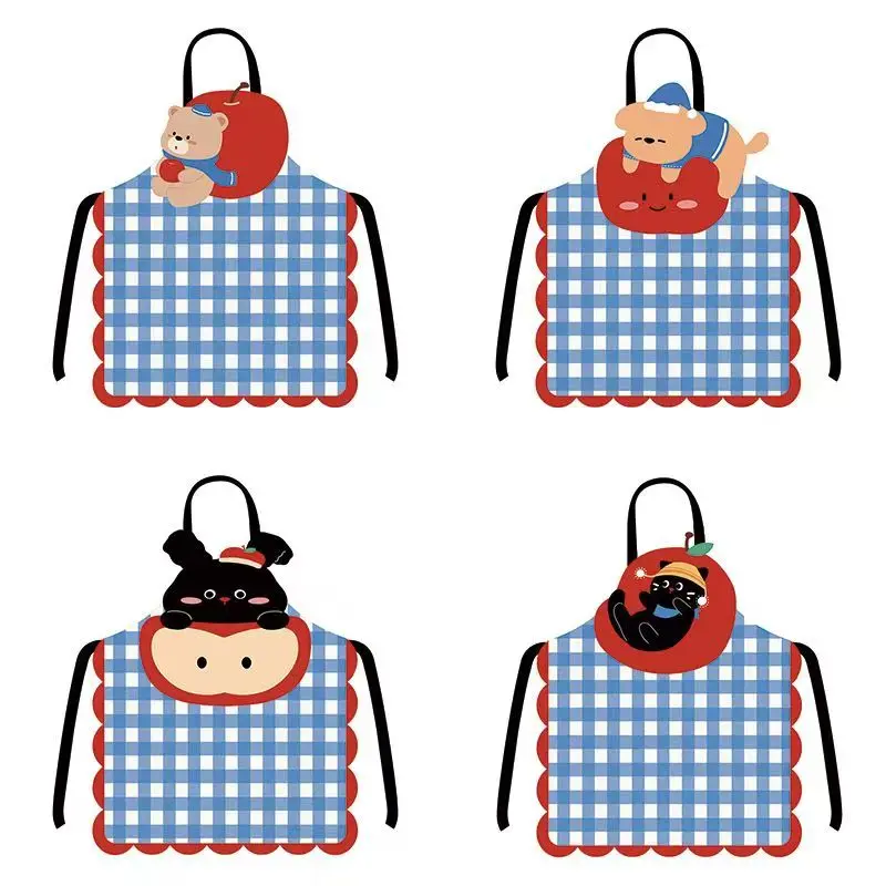 

Christmas Cat Cotton Linen Sleeveless Apron Cute Cartoon Baking Kitchen Home Personality Creative Art Gift Smock Cleaning Tools