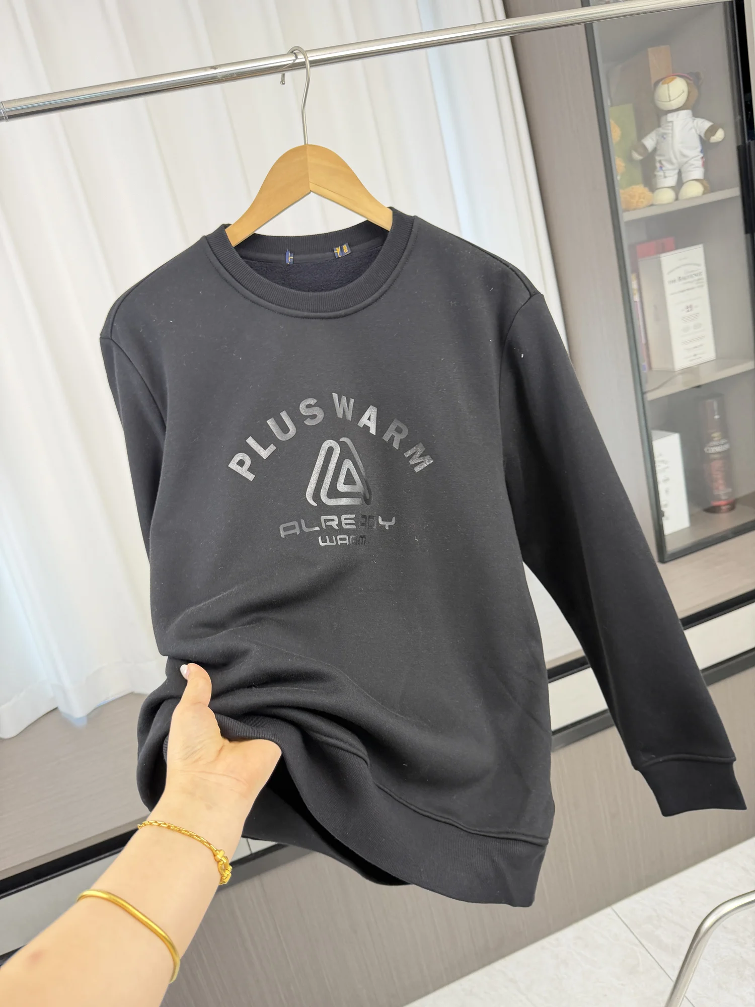 Thickened Fleece Lined Embroidered Hoodie Men's Fashionable Casual round Neck Sweatshirt Autumn Winter Warm Breathable Long S...