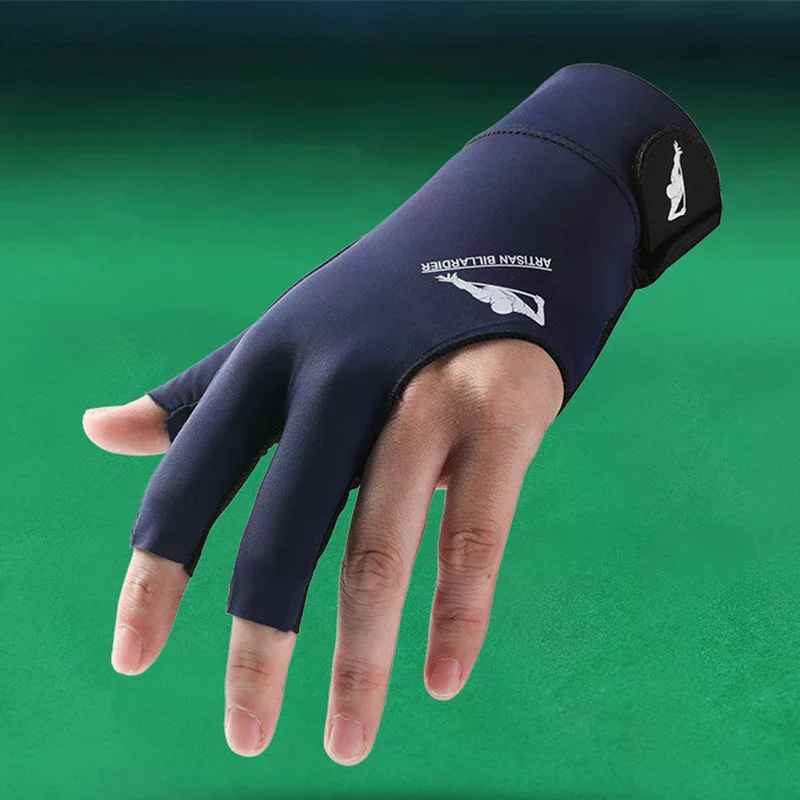

Billiards Glove Left Right Hand Three Finger Exposed Billiard Glove Non Slip Stickers Elasticity Billiard Training Gloves