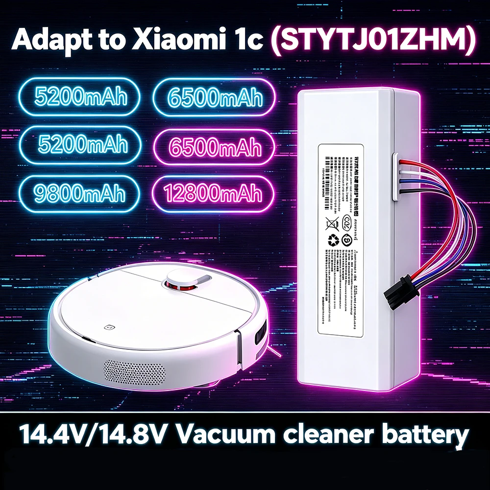 Upgraded Version 14.4V 5200mah P1904-4S1P-MM Battery For Xiaomi Mijia 1C STYTJ01ZHM Robot Vacuum Mop Cleaner Accessories battery