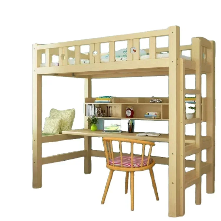 Sample Bunk Bed Wholesale Custom School Double Bed Pine Children Bunk Bed With Study Desk