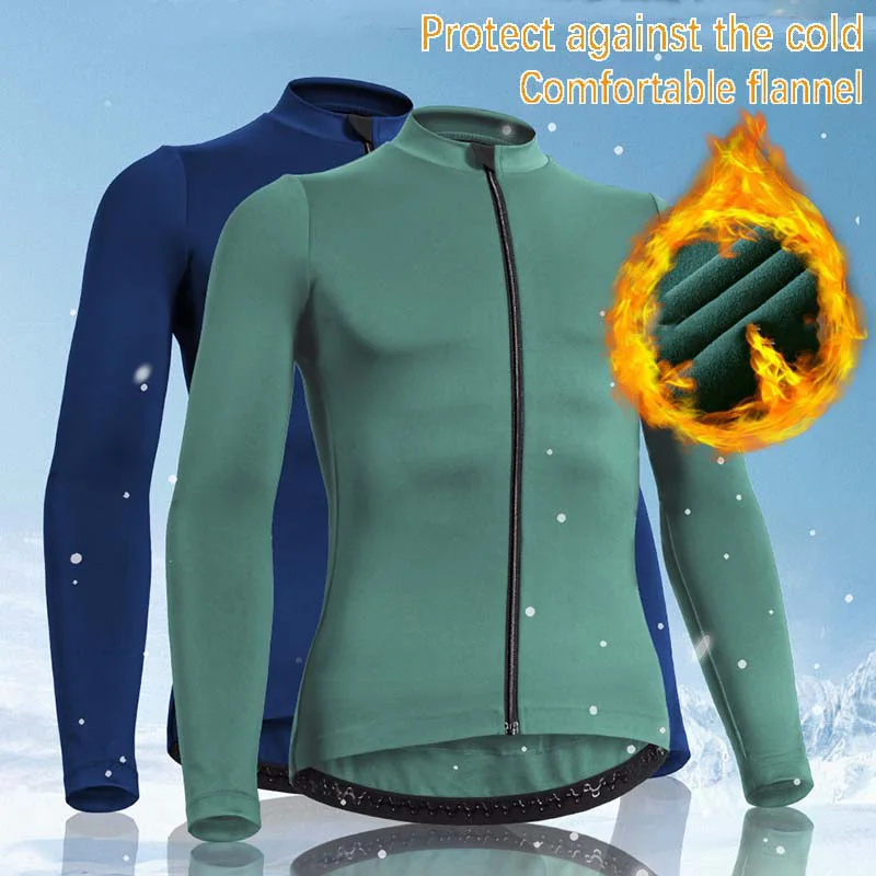 Autumn and winter solid color long sleeve cycling clothes men's and women's quick-drying breathable cycling clothes Bicycle tops