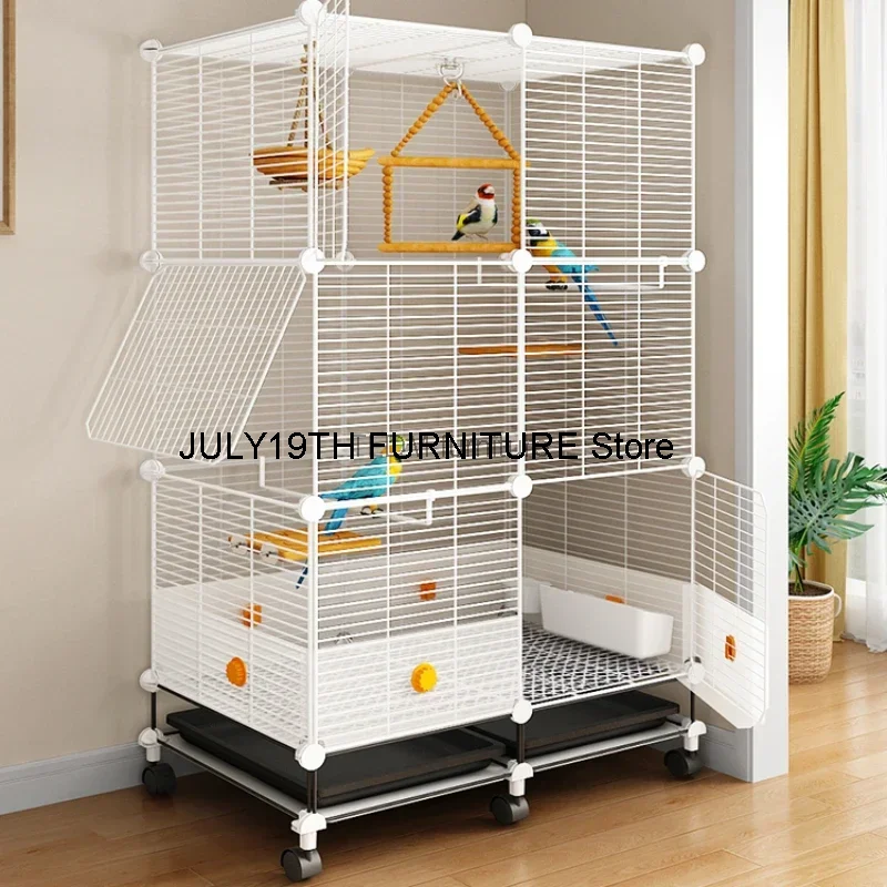 

Large Budgie Bird Cage Myna Speciality Metal Shelf Habitat Square Bird Cage Breeding Canary Oiseaux Accessoires Pet House QF50NL