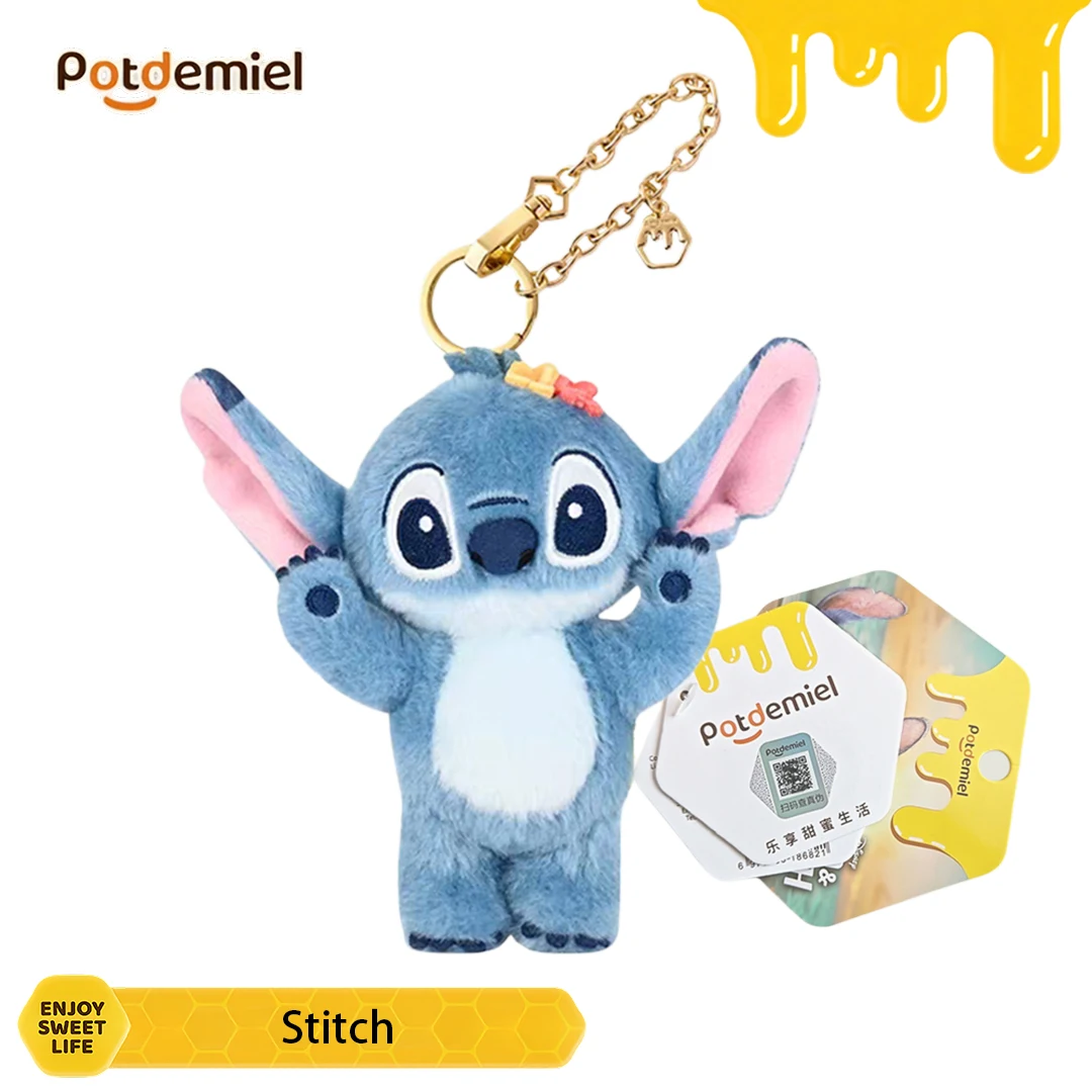Llavero de peluche Potdemiel Lilo Stitch, adorno de dibujos animados alegre y encantador, regalo para niños y adolescentes, decoración para mochila, bolso o cartera