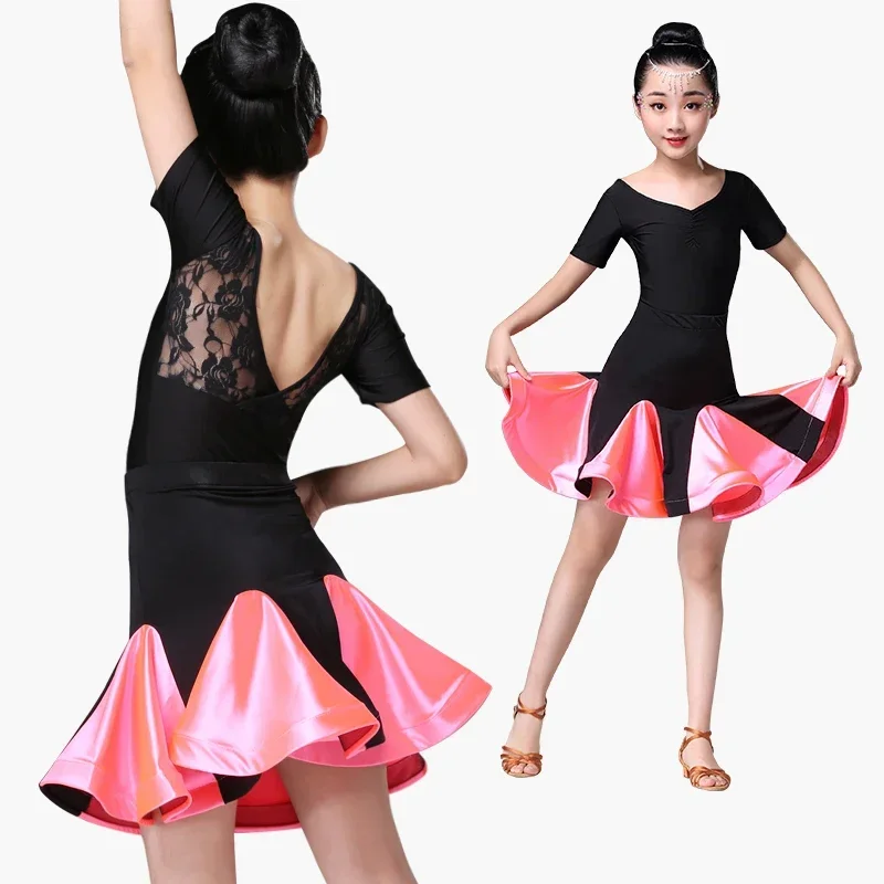 new-girls-latin-dance-skirt-ballroom-salsa-tango-skirts-kid-child-lace-latin-dance-split-dress-with-leotard-and-skirt