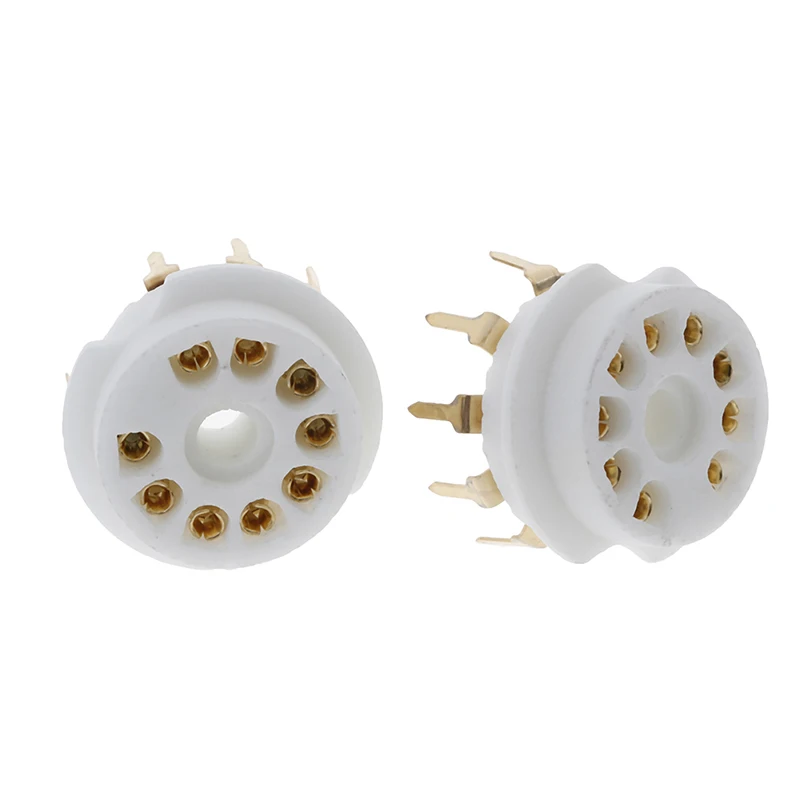 1Pc 9pin Ceramic Vacuum Tube Valve Base For 12AX7 12AU7 ECC83 Gold Plated Pcb Ceramic Tube Socket Vintage Audio DIY