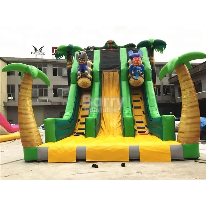 New Arrivals Palm Tree Inflatable Water Slide Inflatable Kids Slide Pool With Slide Inflatable Water Park for Sale