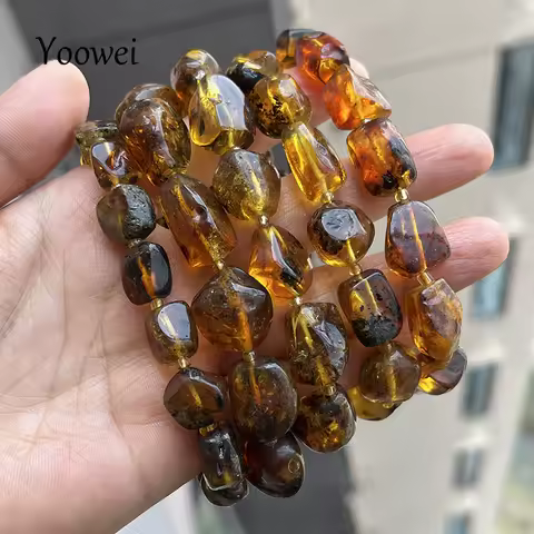 Plant Amber Bracelet Wholesale Original Unique Designer Diy Beads Good Fragrance Mineral Natural Stone Healing Jewelry Supplier