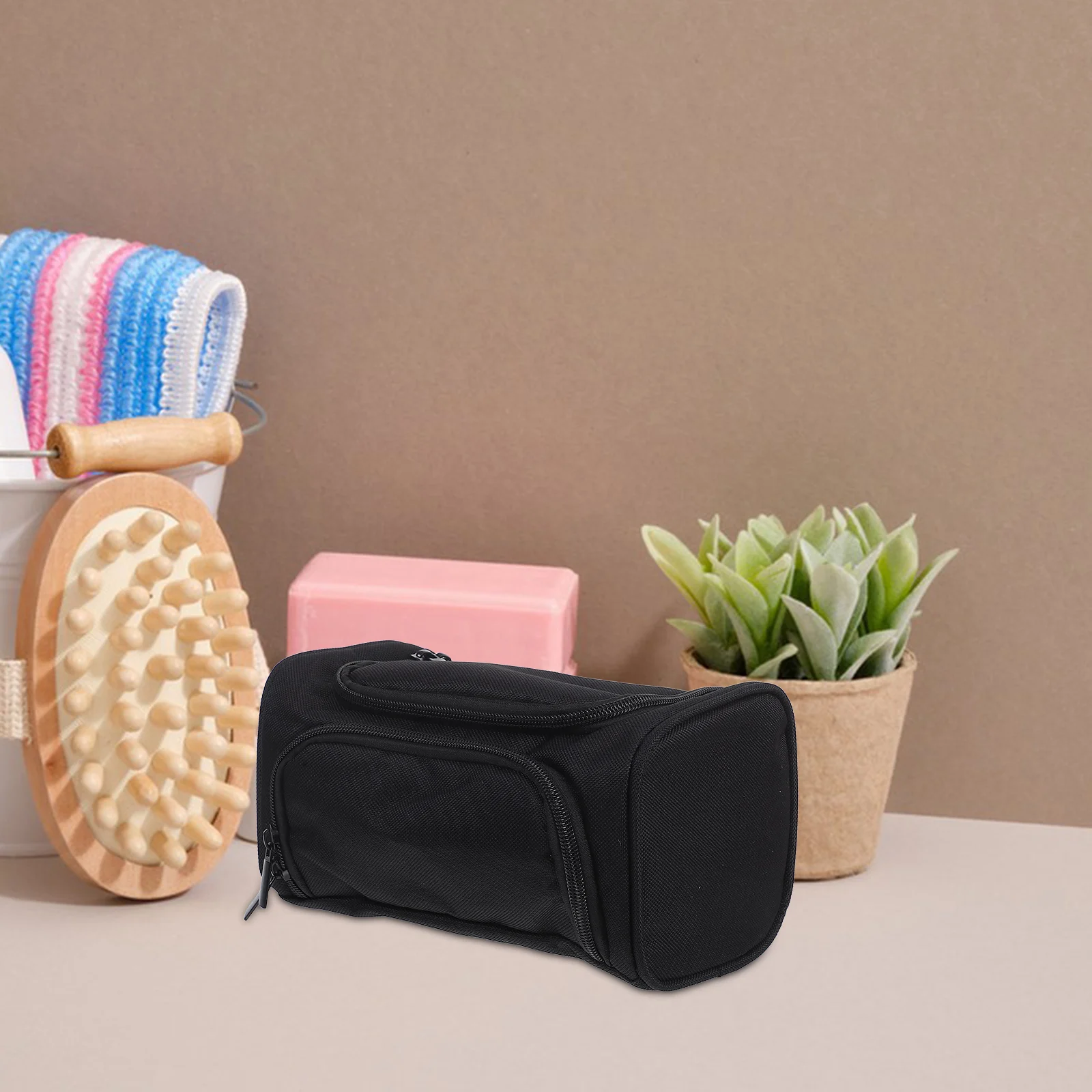 

Pencil Case Stationery Bag High Capacity Pouch Extra Large Organizer Black Simple Gear Zipper
