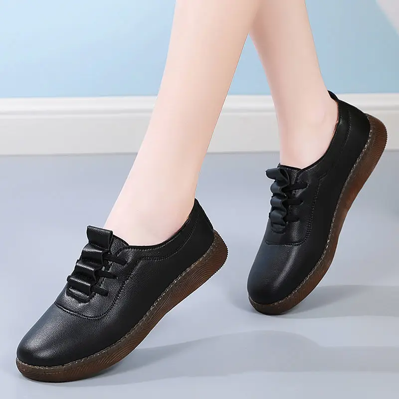 White Vulcanized Shoes Women Shoes Casual Shoes Tendon Sole for Women Mom Flats zapatos de mujer