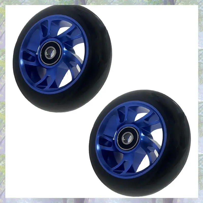 

New Arrival Stunt Scooter Wheels Set 100Mm Aluminum Hub 2Pcs With High Elasticity Polyurethane Tire For Enhanced Performance