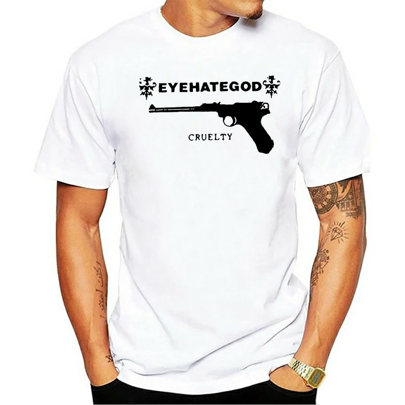 Luger T-shirt EyeHateGod Cruelty T-shirt graphique en coton, T-shirt drôle grande taille pour hommes, T-shirt basique à manches courtes