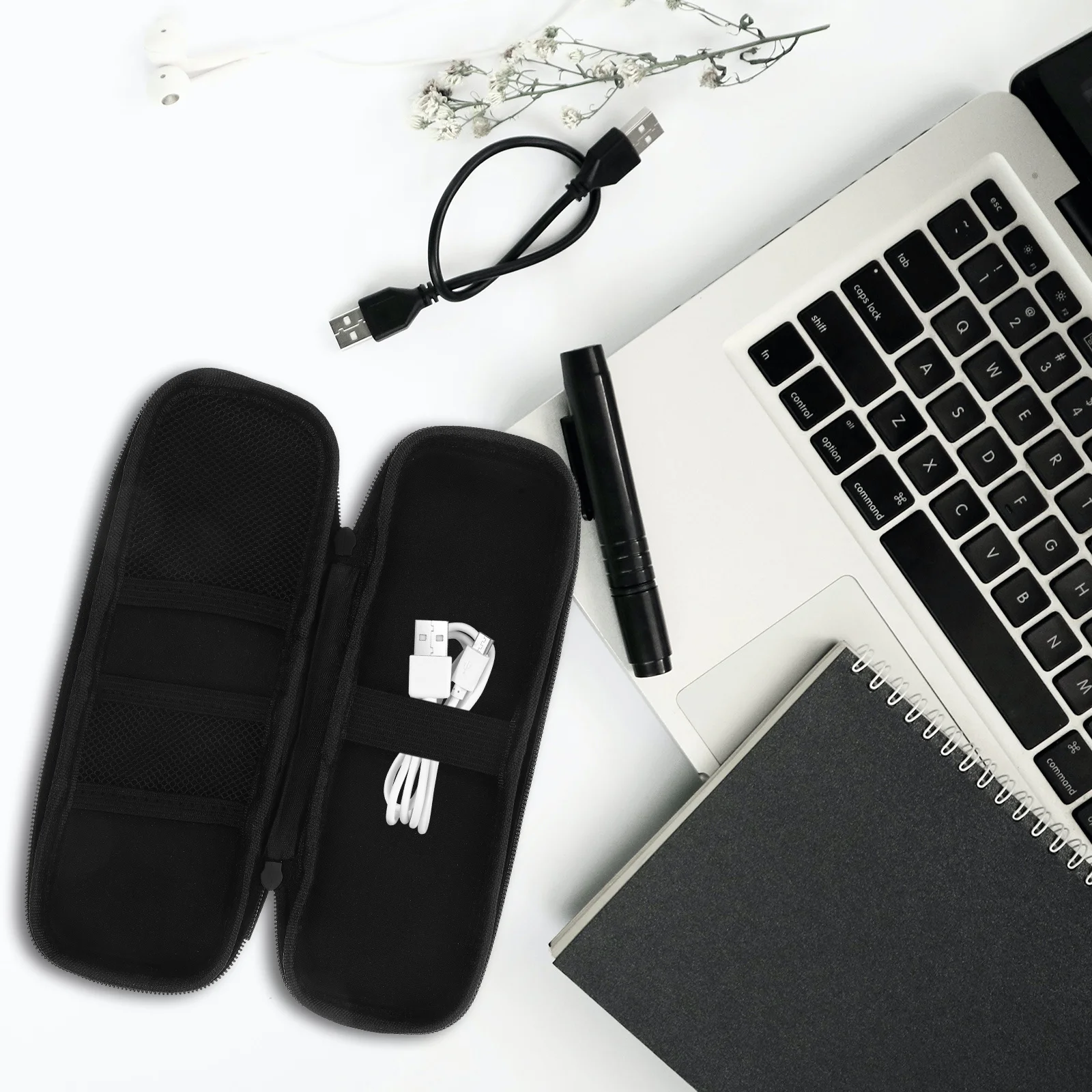 Data Cable Storage Box Portable Durable Stylus Holder Simple Design Protective Cover Compatible Pencil Charging Cable