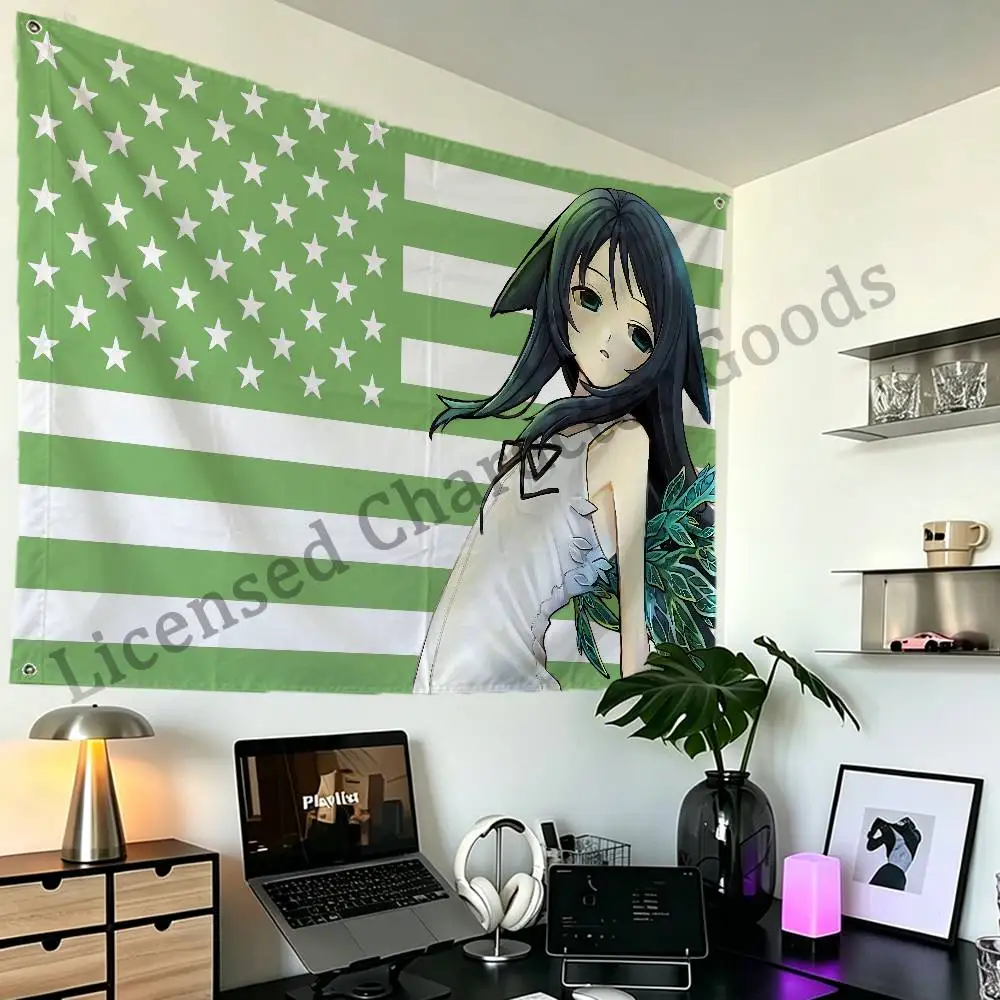 The S-Song of S-Saya Personalized Design Polyester Flag Custom Image Text Printing Yard Wall Hanging Decor Sign