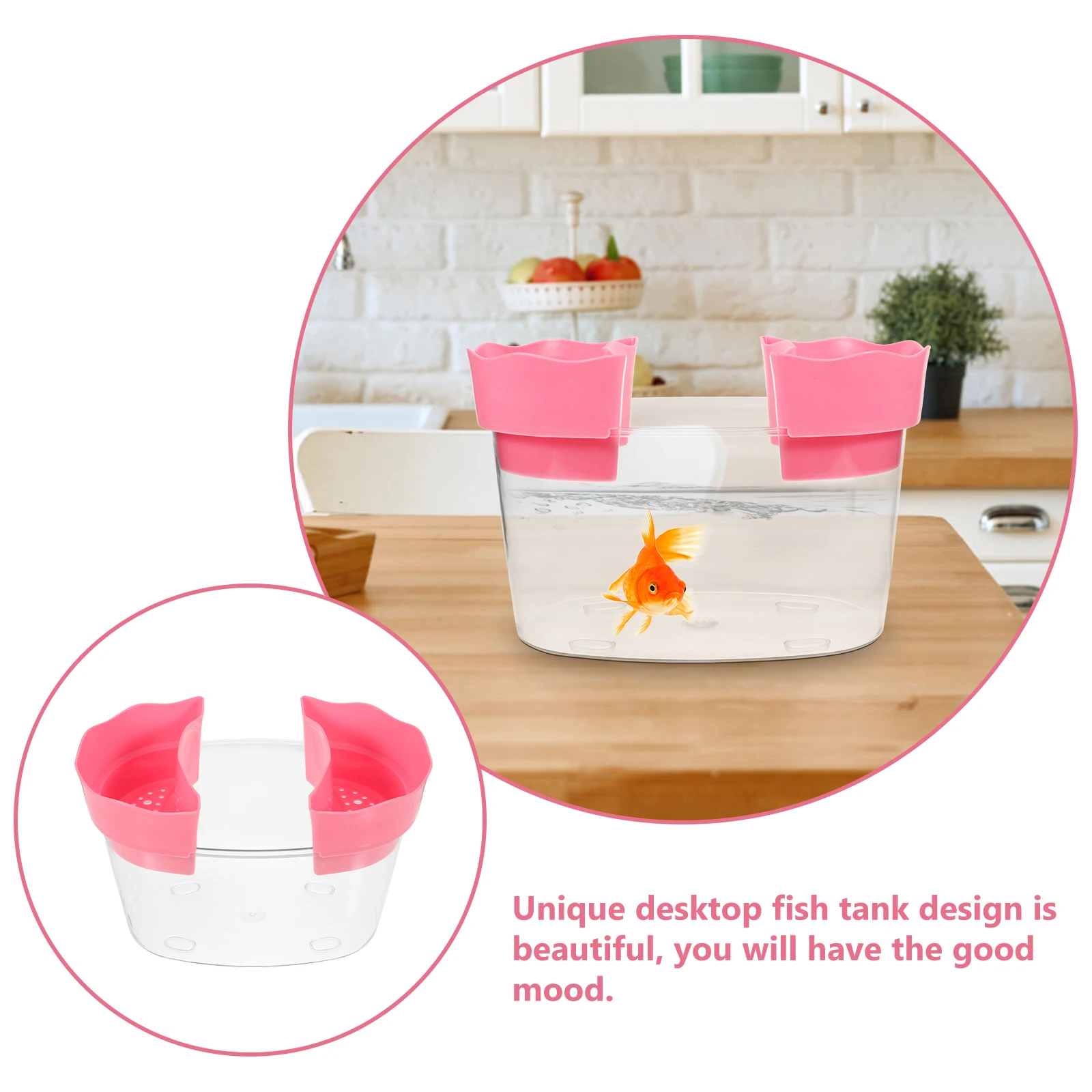 

Desktop Fish Transparent Goldfish Tank for Betta Turtle Breeding Box Mini Aquarium Shrimp Rimless Tank Plastic Home Decor Small