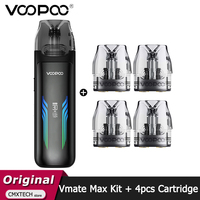 Original VOOPOO Vmate Max Kit 30W Vape 1200mAh + 4pcs Extra 3ml Vmate Pod Cartridge Top Fill  0.4/0.7ohm E Cigarette Optional