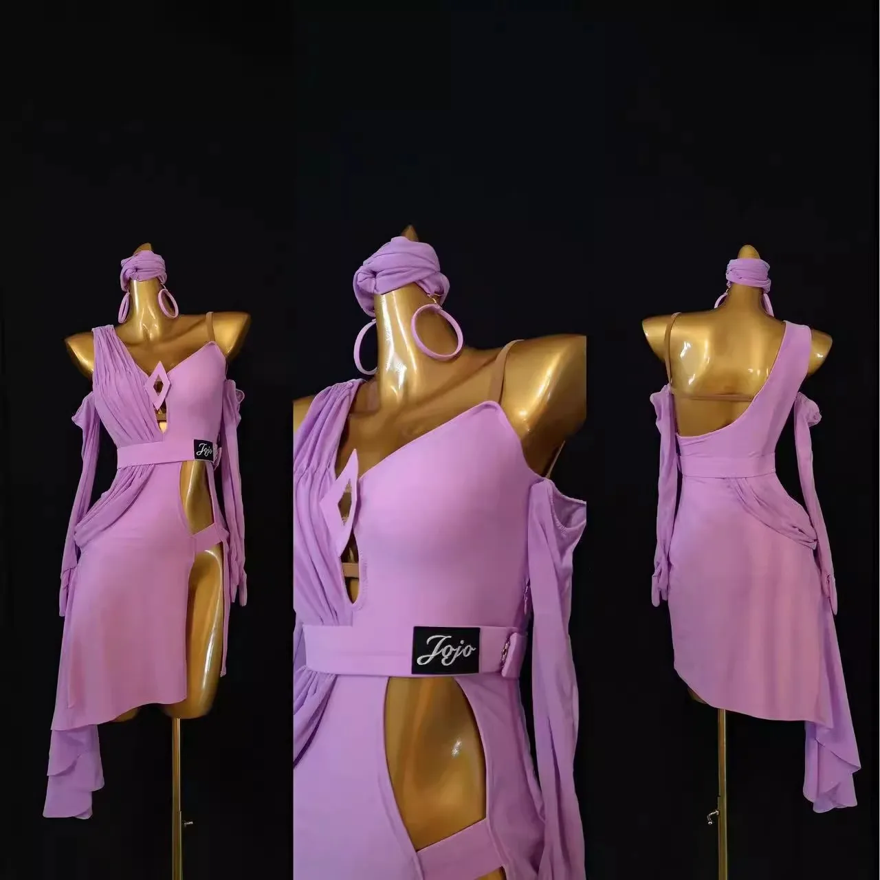 라틴 댄스 의상 라인 석 여성의 하이 엔드 맞춤 패션 서스펜더 중공 삼바 댄스 드레스 성능 드레스