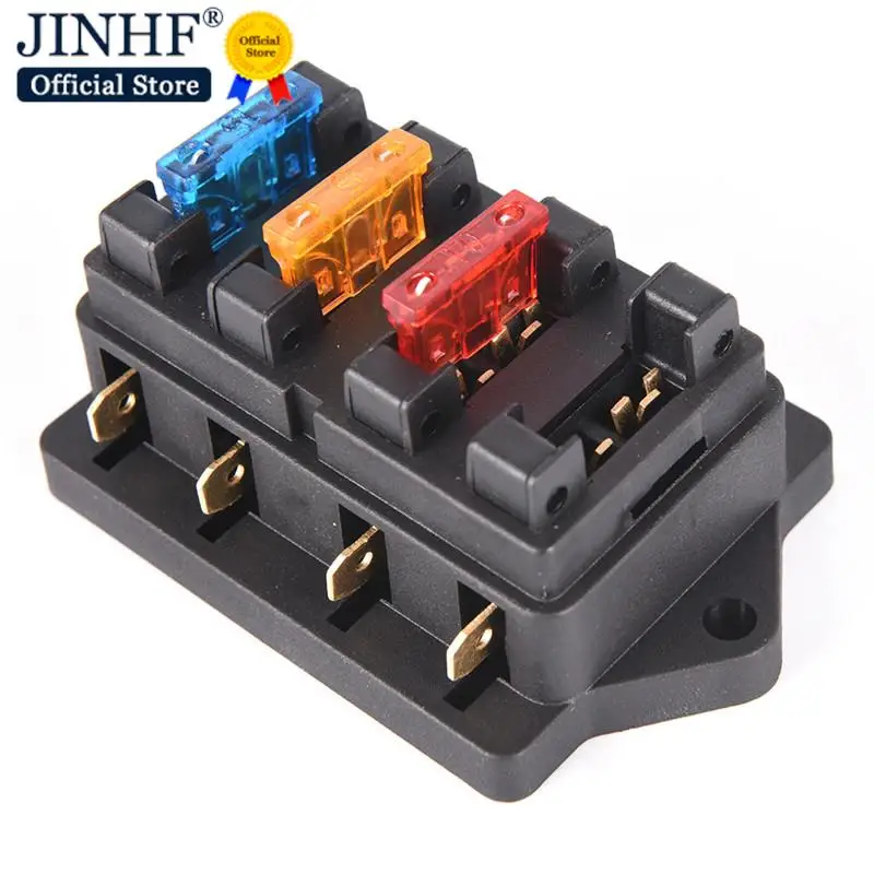 Hot sale Car 4 Way Circuit Standard ATO Blade Fuse Box Block Holder 12V/24V+4 Way Fuse