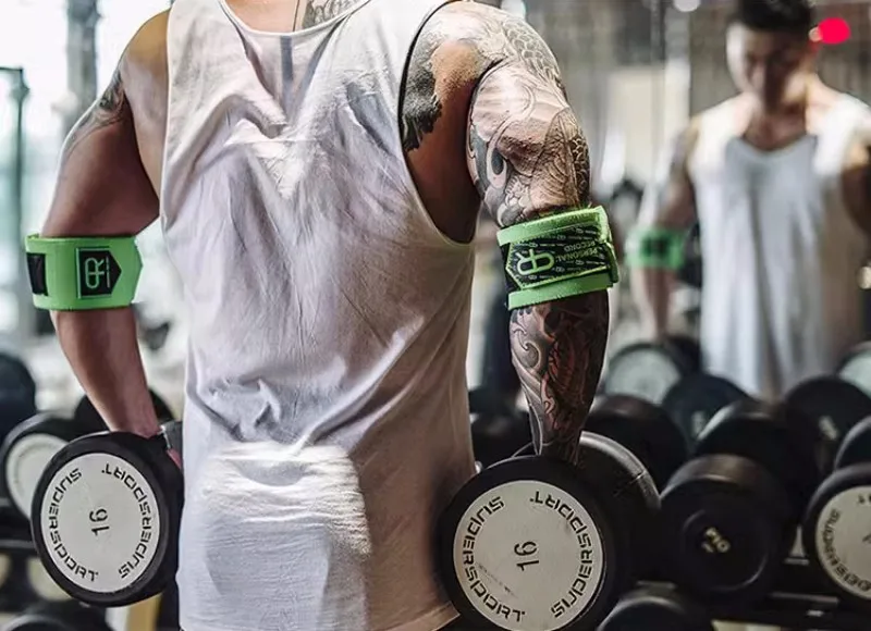2-teilige Stärke-Ellenbogenbandagen für Gewichtheben, 90 cm, elastische Ellenbogenstütze und Kompression für Powerlifting, Cross-Workout-Ellenbogengurte – Detail 17