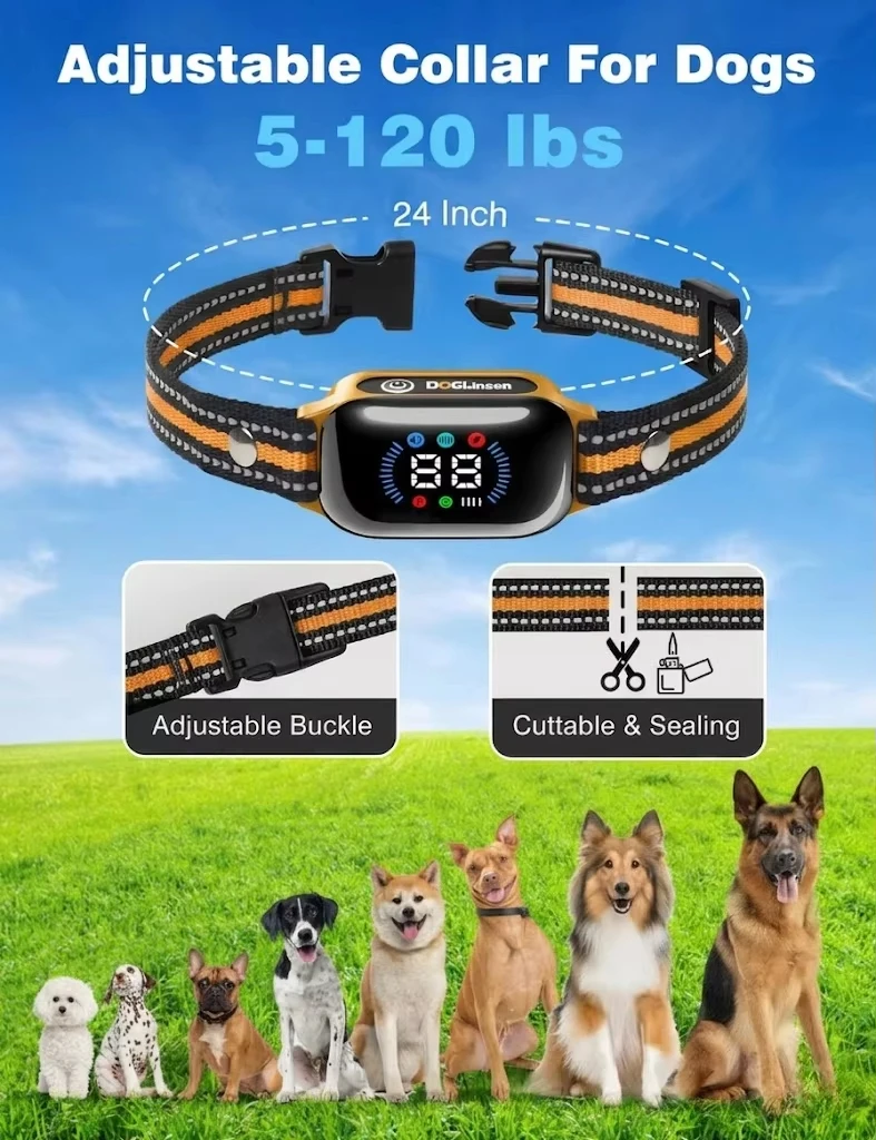 Smart 2-in-1 Auto Anti-Bark and Shock Collar for All Size Dogs,IPX7 Waterproof Dog Training Collar,3300FT Remote Electric Collar view 6