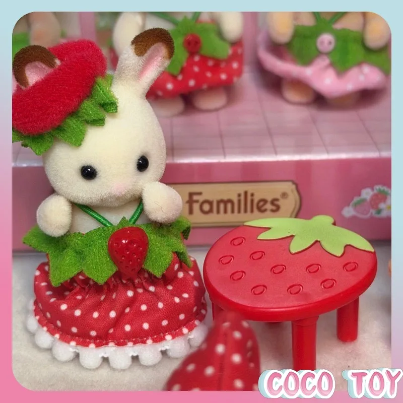 [Authentic] Sylvanian Families New Hot Limited Strawberry Baby Furniture Series Pretend Play Doll Collectible Gift for Fans view 2