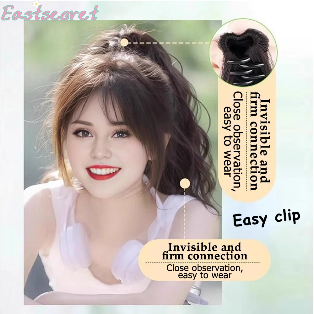 EAST Satin Brown large intestine circle ponytail synthetic wig to naturally fluffy Female clip on hair accessory