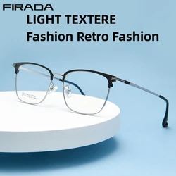 FIFADA Men's Luxury Fashion Eyewear Retro Large Size Square Titanium Eyeglasses Optical Prescription Glasses Frame For Men K9117